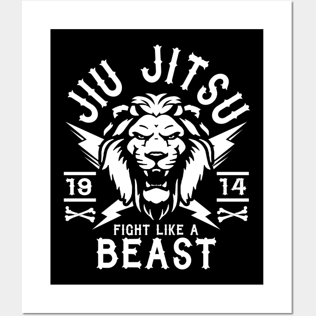 Brazilian Jiu Jitsu, BJJ, MMA Wall Art by Tshirt Samurai